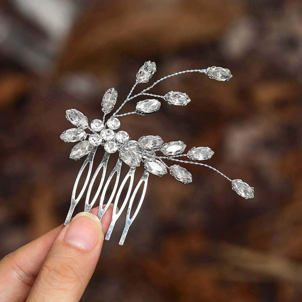 natural hair bride hair comb