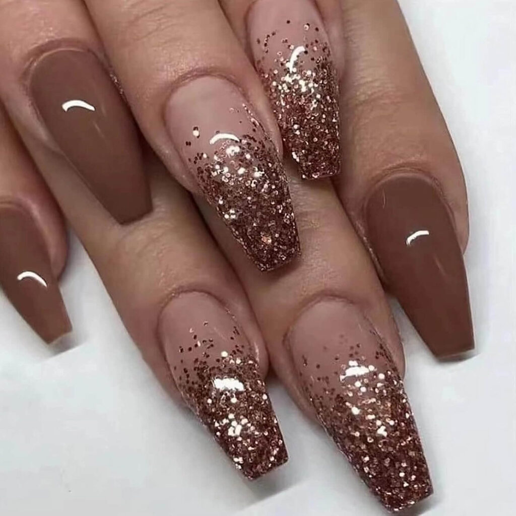 brown fall nails