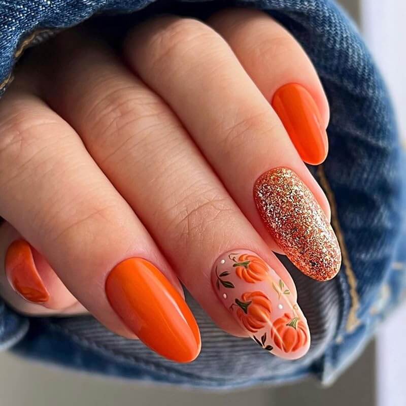 Pumpkin Spice Nails